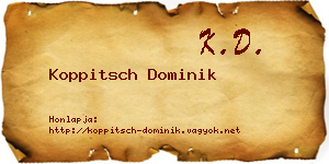 Koppitsch Dominik névjegykártya